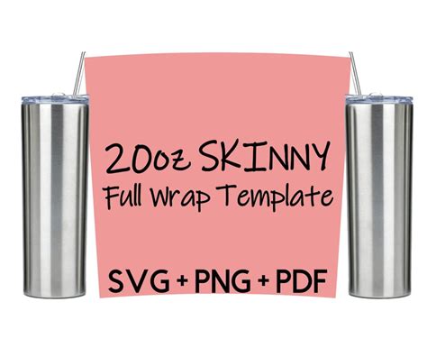 20 oz skinny tumbler template svg free